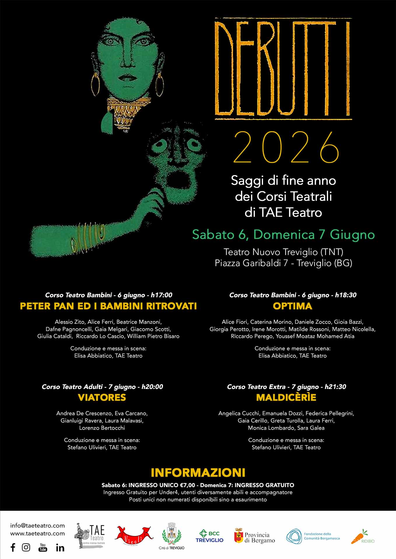 locandina saggi di teatro tae 2026